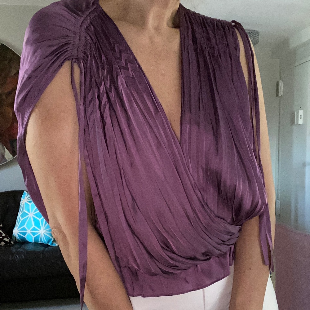Ramy Brook Amethyst Pleated Silky Top - Brand New With Tags - Medium